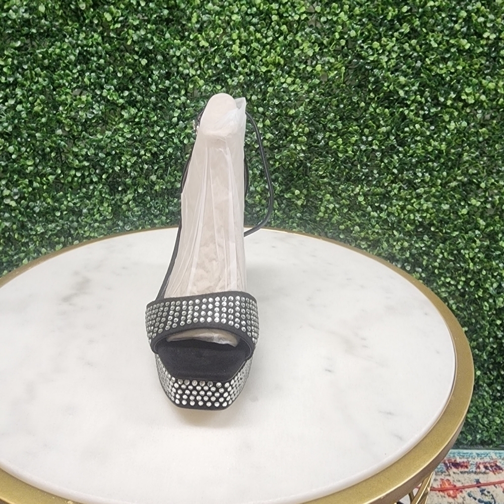 Sam Edelman Nellie Glitz Platform Black Sandals - 150th Anniversary Exclusive - Picture 4 of 6